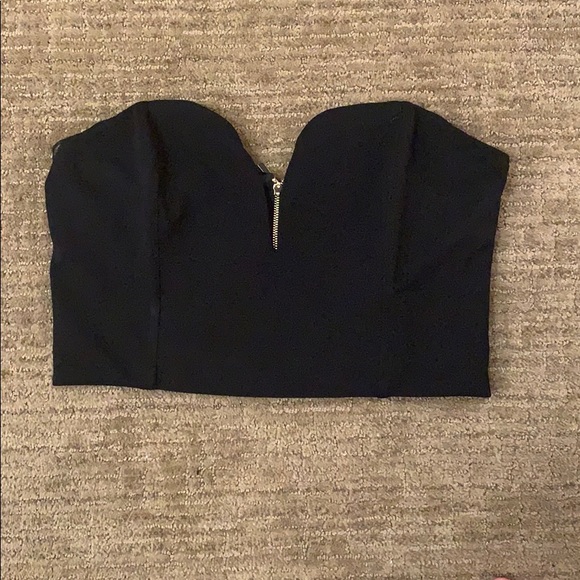 Dynamite Tops - Black strapless crop top